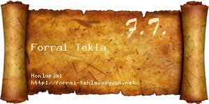 Forrai Tekla névjegykártya